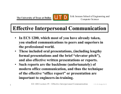Effective Interpersonal Communication