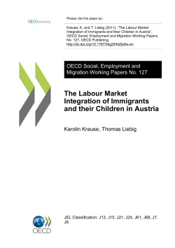 The Labour Market Integration of Immigrants and their