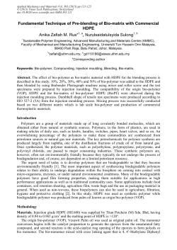 Fundamental Technique of Pre-blending of Bio