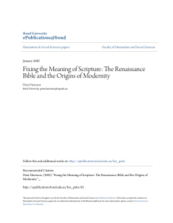 Fixing the Meaning of Scripture: The Renaissance Bible and the
