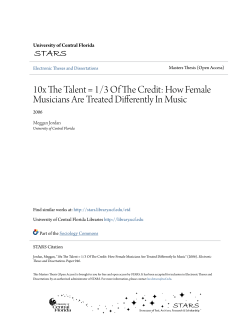 10x The Talent = 1/3 Of The Credit: How Female Musicians Are