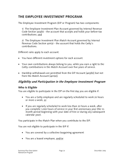 THE EMPLOYEE INVESTMENT PROGRAM