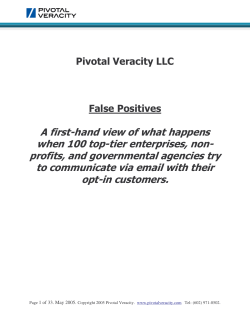 Pivotal Veracity - 100 Company False Positive