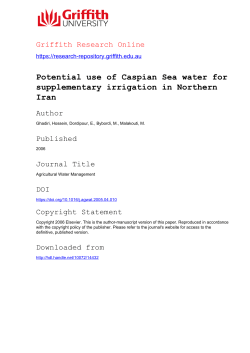 Potential use of Caspian Sea water for supplementary irrigation in