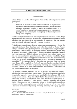 CHAPTER 8: Crimes Against Peace Article II(1)(a) of Law No. 10