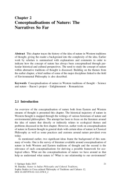 Conceptualisations of Nature: The Narratives So Far