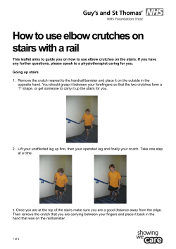 How to use elbow crutches on stairs with a rail