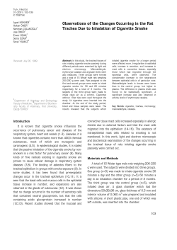 Observations of the Changes Occurring in the Rat Trachea Due to