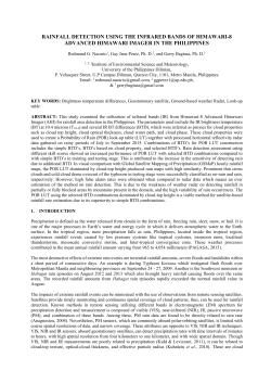RAINFALL DETECTION USING THE INFRARED BANDS OF