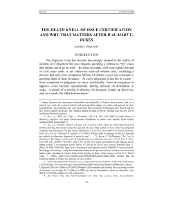 The Death Knell of Issue Certification and Why That Matters after