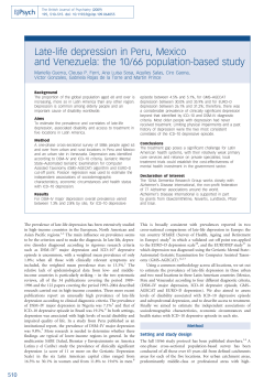 Late-life depression in Peru, Mexico and Venezuela