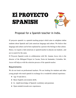 Proposal for a Spanish teacher in India.