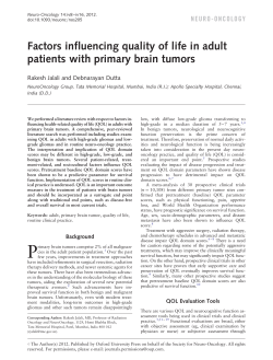Factors influencing quality of life in adult patients with primary brain