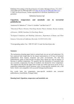 Submitted manuscript Gigantism, temperature