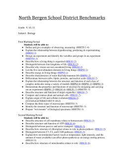 Biology Benchmark - North Bergen School District
