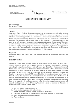 pragmatics and pragmatic competence