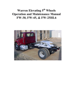 Installation and Maintenance Manual for Warren Elevating 5th Wheels