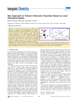 New Approach to Tolmans Electronic Parameter Based