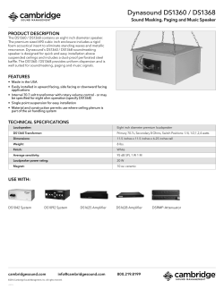 DS1360/DS1368 - Cambridge Sound Management