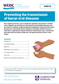 Preventing the transmission of faecal-oral diseases