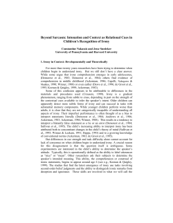 Beyond Sarcasm: Intonation and Context as Relational