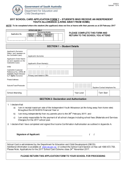 2017 School Card Application Form Y