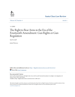 The Right to Bear Arms in the Era of the Fourteenth Amendment
