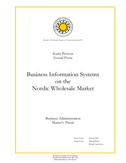 Business Information Systems on the Nordic Wholesale Market