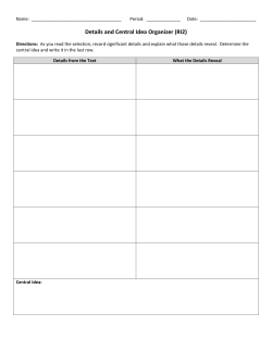 Details and Central Idea Organizer (RI2)