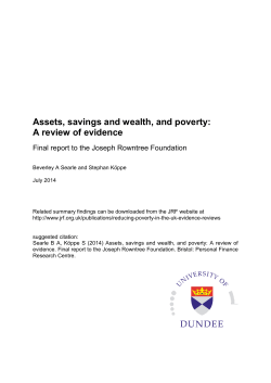 Assets, savings and wealth, and poverty: A