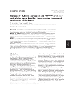 Increased &gamma;-tubulin expression and P16INK4A promoter methylation
