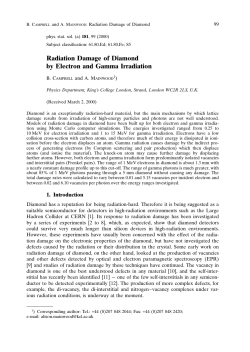 Radiation Damage of Diamond by Electron and Gamma Irradiation