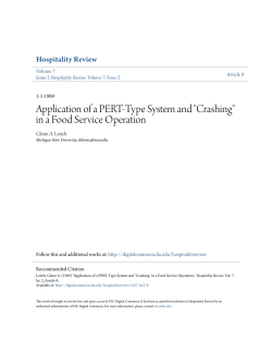 Application of a PERT-Type System and