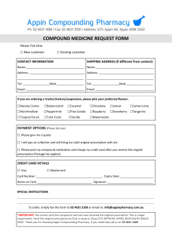 COMPOUND MEDICINE REQUEST FORM