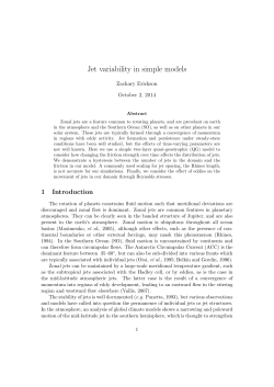 Jet variability in simple models