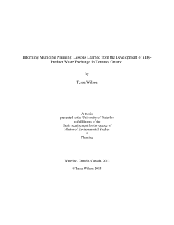Informing Municipal Solid Waste Planning - UWSpace