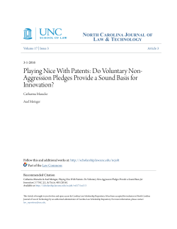 Playing Nice With Patents - Carolina Law Scholarship Repository