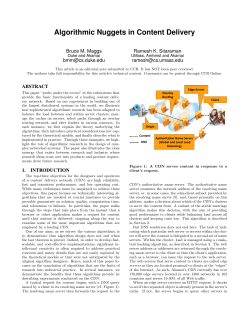 Algorithmic Nuggets in Content Delivery