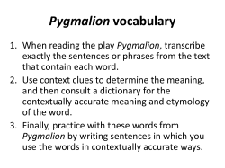 Pygmalion Act 1 vocabulary