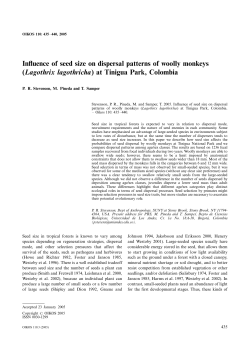 Influence of seed size on dispersal patterns of woolly monkeys