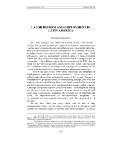 LABOR REFORM AND EMPLOYMENT IN LATIN AMERICA