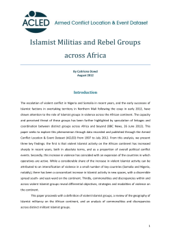 Islamist Militias and Rebel Groups across Africa