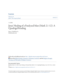 Jesus` Healing of a Paralyzed Man (Mark 2.1-12)