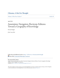 Annotation, Navigation, Electronic Editions: Toward a Geography of