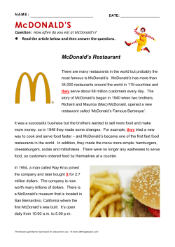 McDONALD`S - All Things Topics