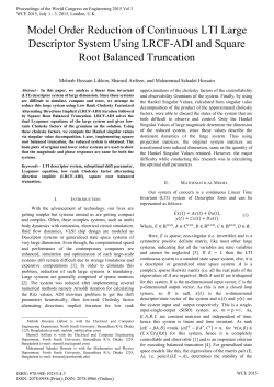 Model Order Reduction of Continuous LTI Large Descriptor