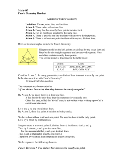 Fano`s Geometry Handout