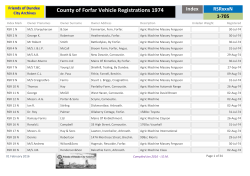 County of Forfar Vehicle Registrations 1974