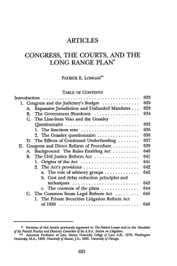 Congress, the Courts, and the Long Range Plan