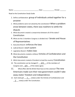 1. Define confederation- group of individuals united together for a